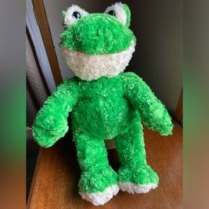 Build A Bear Green Frog 17" Plush Stuffed Animal Smiling Friendly Frog